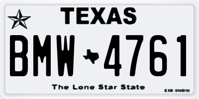 TX license plate BMW4761