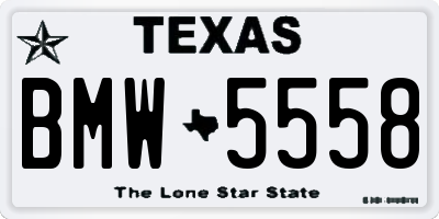 TX license plate BMW5558