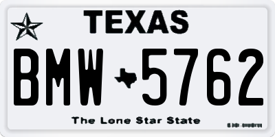 TX license plate BMW5762