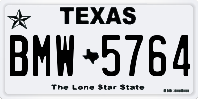 TX license plate BMW5764