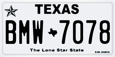 TX license plate BMW7078