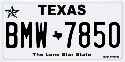 TX license plate BMW7850