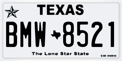 TX license plate BMW8521