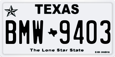 TX license plate BMW9403