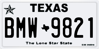 TX license plate BMW9821