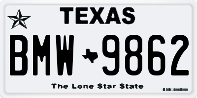 TX license plate BMW9862