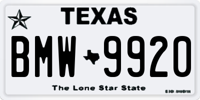 TX license plate BMW9920