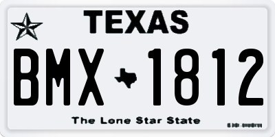 TX license plate BMX1812