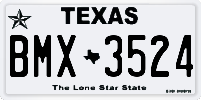 TX license plate BMX3524