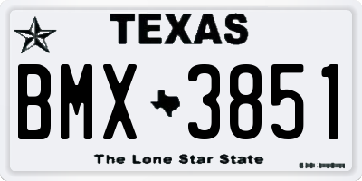 TX license plate BMX3851