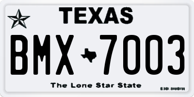 TX license plate BMX7003