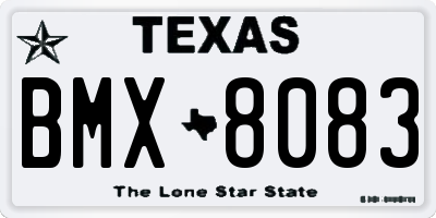 TX license plate BMX8083