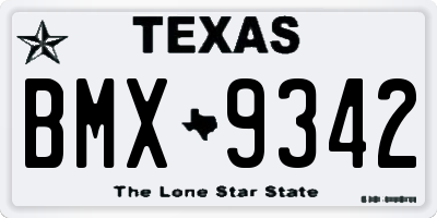 TX license plate BMX9342