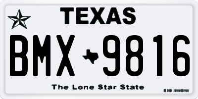 TX license plate BMX9816