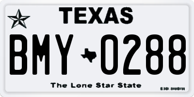 TX license plate BMY0288