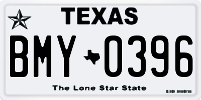 TX license plate BMY0396