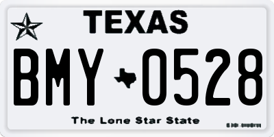 TX license plate BMY0528