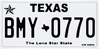 TX license plate BMY0770
