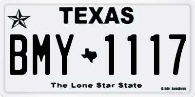 TX license plate BMY1117