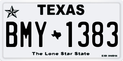TX license plate BMY1383