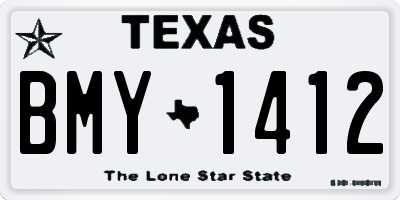 TX license plate BMY1412