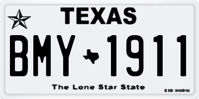 TX license plate BMY1911