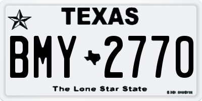 TX license plate BMY2770