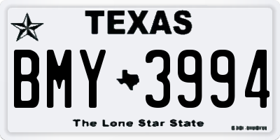 TX license plate BMY3994
