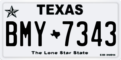 TX license plate BMY7343