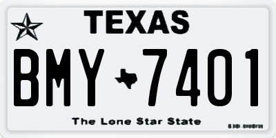 TX license plate BMY7401
