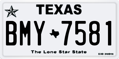 TX license plate BMY7581