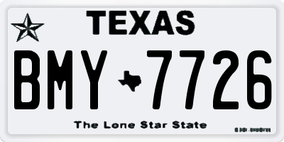 TX license plate BMY7726