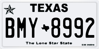 TX license plate BMY8992