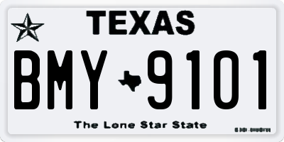 TX license plate BMY9101