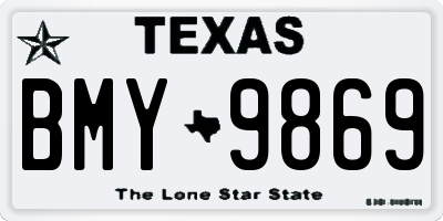 TX license plate BMY9869