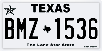 TX license plate BMZ1536