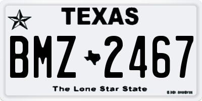 TX license plate BMZ2467