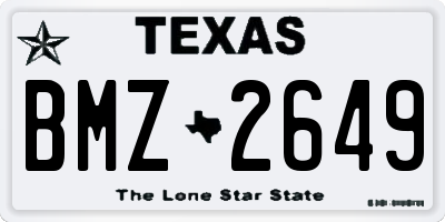 TX license plate BMZ2649