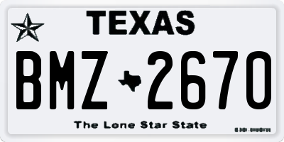 TX license plate BMZ2670