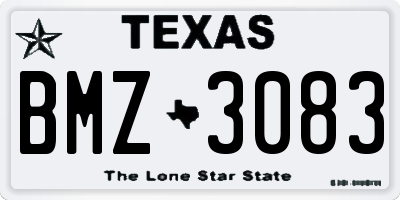 TX license plate BMZ3083