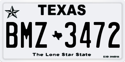 TX license plate BMZ3472