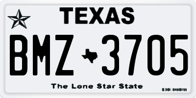 TX license plate BMZ3705