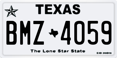 TX license plate BMZ4059