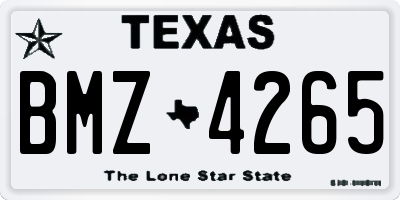 TX license plate BMZ4265