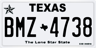 TX license plate BMZ4738