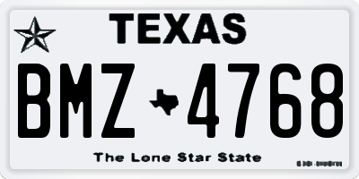 TX license plate BMZ4768
