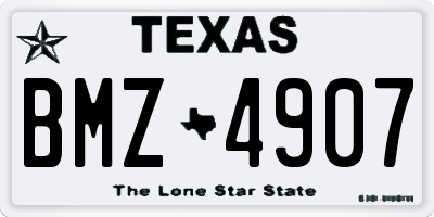 TX license plate BMZ4907