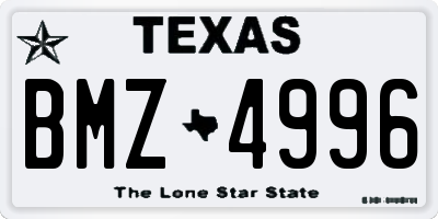 TX license plate BMZ4996