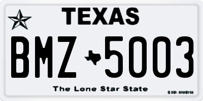 TX license plate BMZ5003