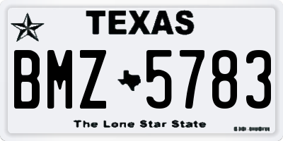 TX license plate BMZ5783